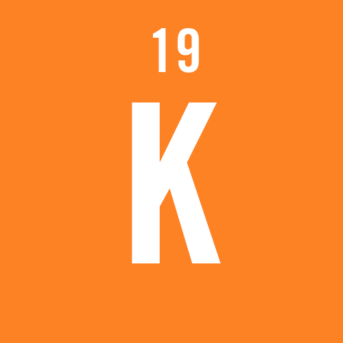 Le potassium dans le jus d'orange de la Floride 1 orange icon of the chemical element "potassium"