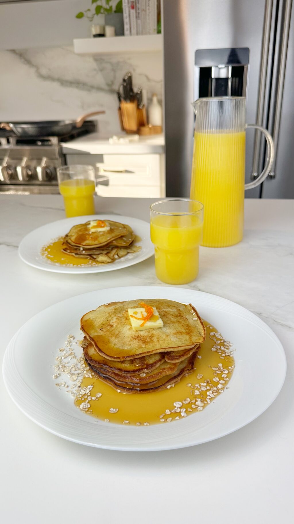 Pancakes à L'orange Et à L'avoine